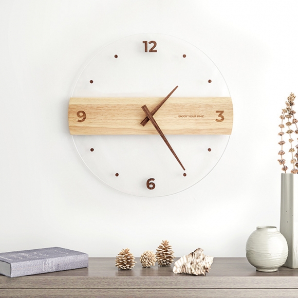 심플라인 인테리어 우드 벽시계 