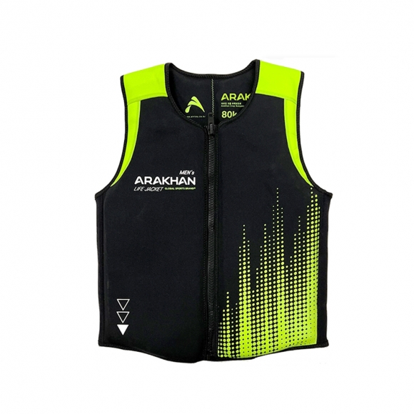 아라칸 크롭형 구명조끼 80kg (네온도트) (남)