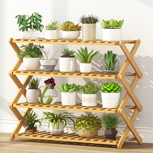 플랜 대나무 인테리어 화분진열대 ver10 (4단)