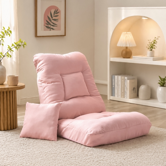 포근 각도조절 1인용 좌식소파 (핑크)