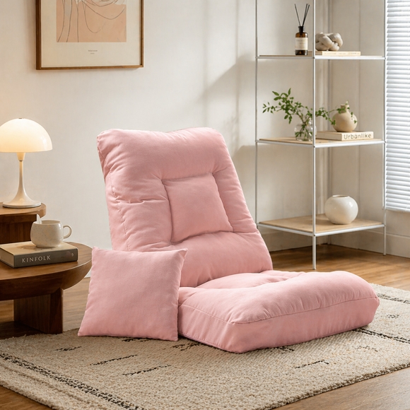 포근 각도조절 1인용 좌식소파 (핑크)