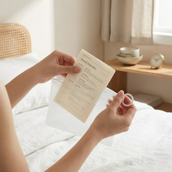 투명 슬림 지퍼 파우치 10p세트