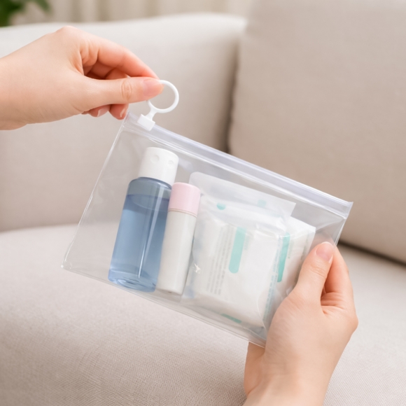 투명 슬림 지퍼 파우치 10p세트