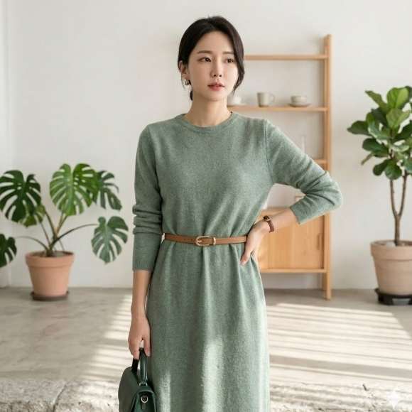 로아 클래식 얇은 여성 벨트(브라운)