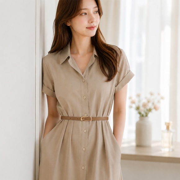 로아 클래식 얇은 여성 벨트(브라운)
