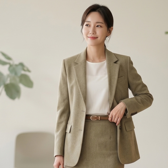 로아 클래식 얇은 여성 벨트(브라운)