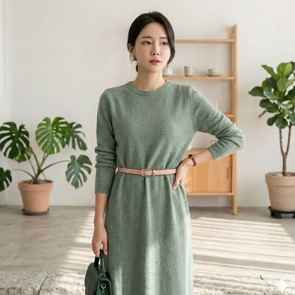 로아 클래식 얇은 여성 벨트 (핑크)