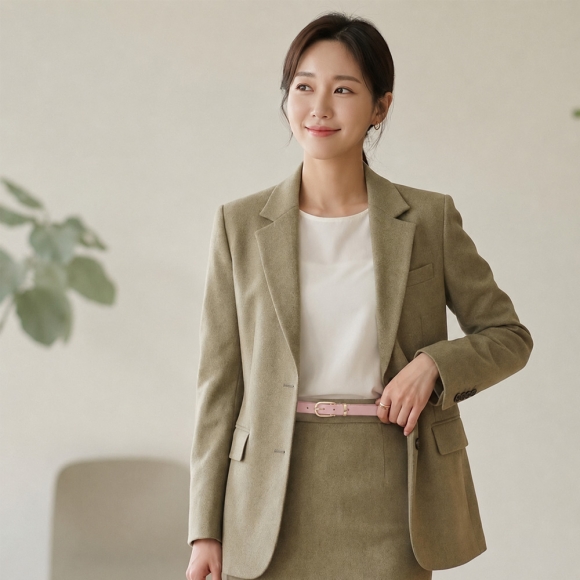 로아 클래식 얇은 여성 벨트 (핑크)