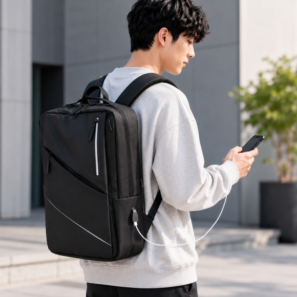 버텍스 USB충전 노트북 백팩 (블랙)