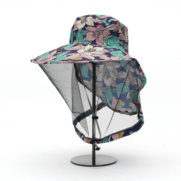 네이처쉴드 플라워 패턴 방충모자(블루)