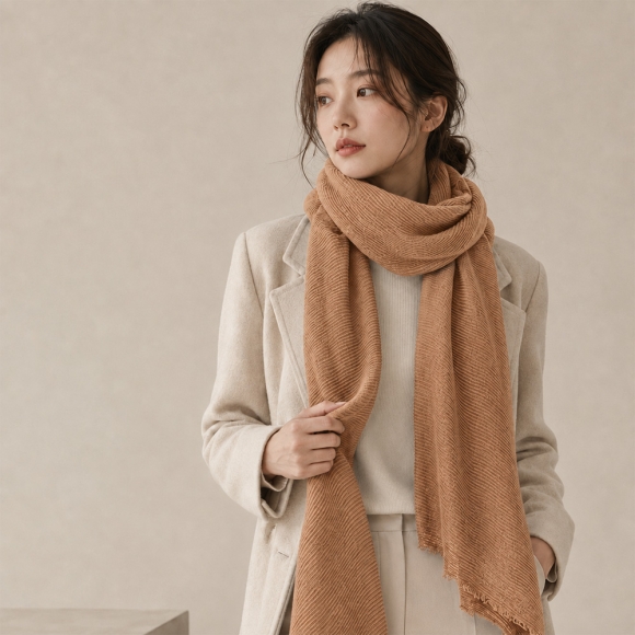 갈색 여성용 숄(190x66cm) (여성용)