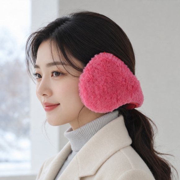 양면털 방한 귀마개(핑크)