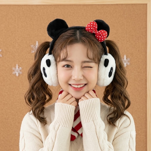리본 달린 토끼 귀마개