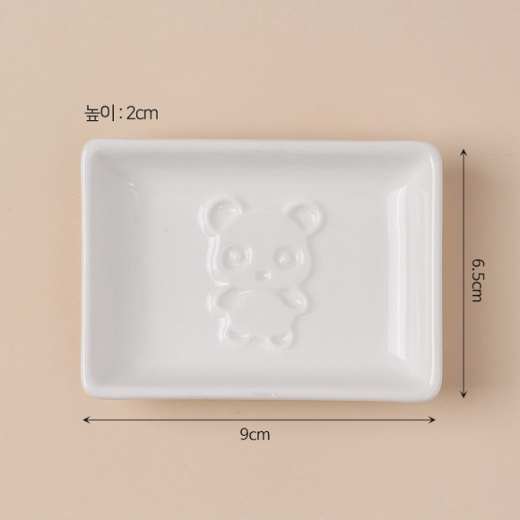 [쿠킹홈] 냠냠 도자기 입체 소스그릇(사각 판다A)