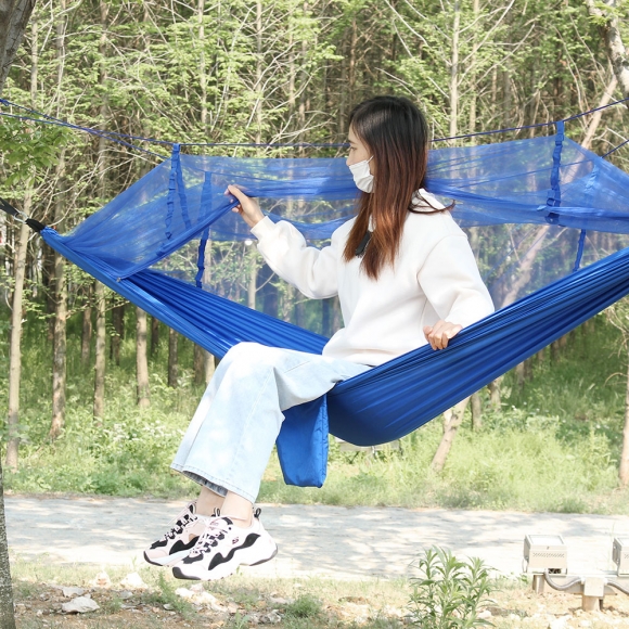 공중쉘터 캠핑 모기장 해먹(블루)