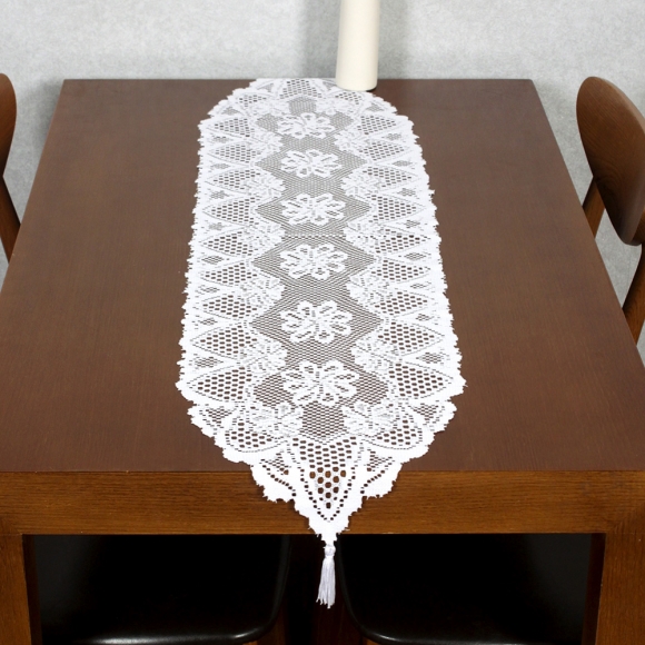 프렌치 레이스 테이블 러너(33x137cm) (화이트)