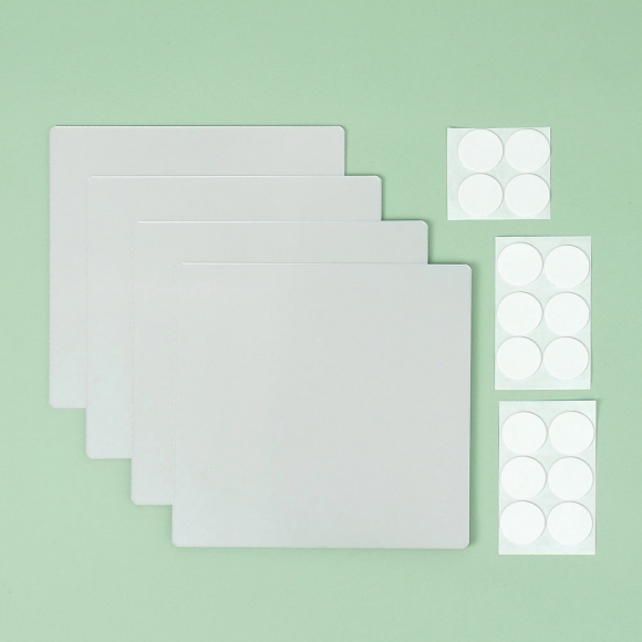 벽에 붙이는 안전 아크릴 거울 4p세트(20x20cm) (정사각)