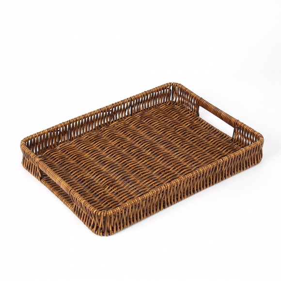 센스 사각 라탄짜임 트레이(35x25cm) (월넛)