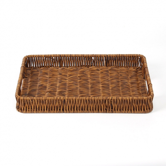 센스 사각 라탄짜임 트레이(35x25cm) (월넛)