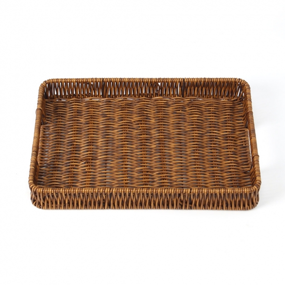 센스 사각 라탄짜임 트레이(35x25cm) (월넛)