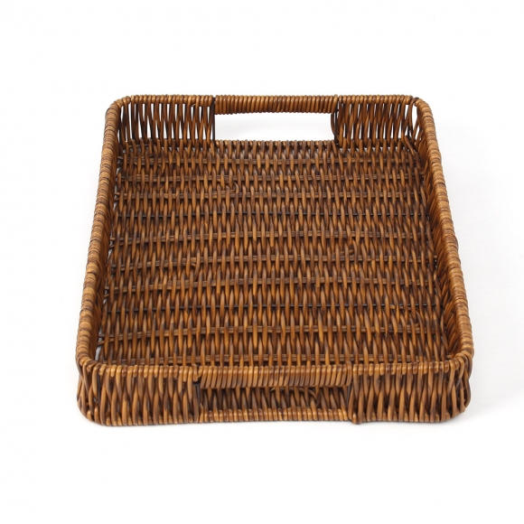 센스 사각 라탄짜임 트레이(35x25cm) (월넛)
