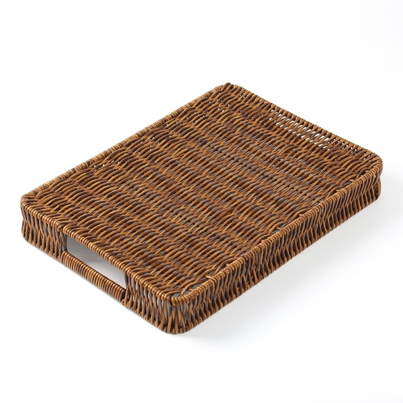 센스 사각 라탄짜임 트레이(35x25cm) (월넛)