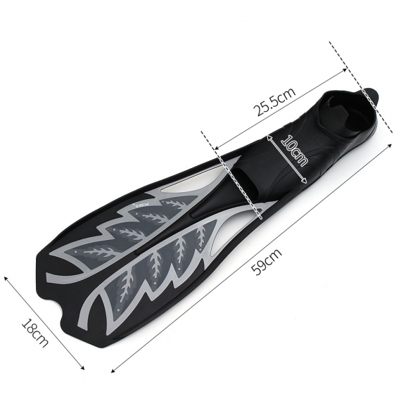 언더워터 오리발 스노클링 세트(250~260mm) (블랙)