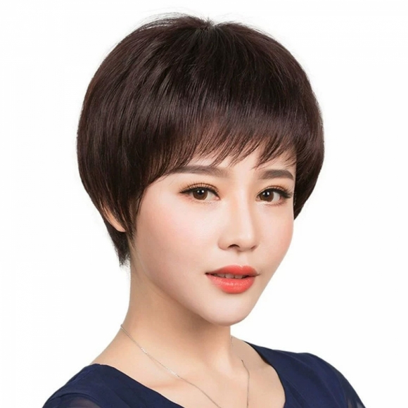[언니네 가발] 완벽 탑커버 인모 정수리가발(브라운)