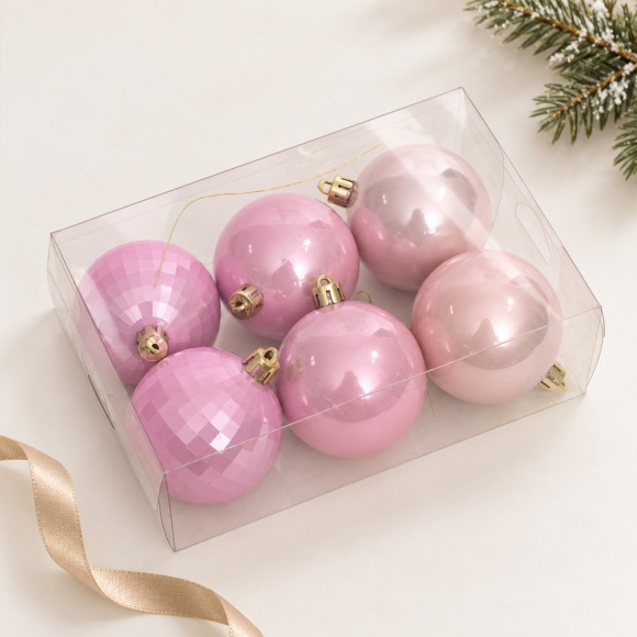 윈터샤인 트리 오너먼트 6p세트 (6cm) (핑크)