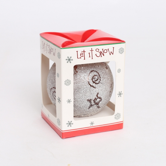 판타지 글리터 장식볼 (8cm) (실버)