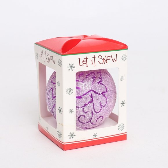 판타지 글리터 장식볼 (8cm) (퍼플)