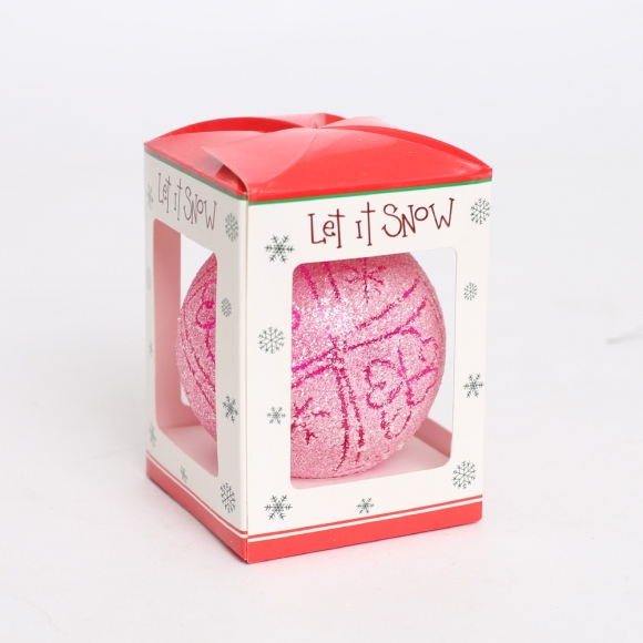 판타지 글리터 장식볼 (8cm) (핑크)