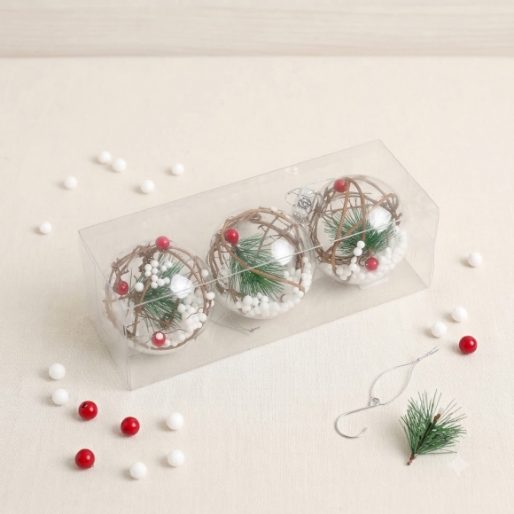 윈터 네스트 투명 장식볼 3p세트 (7cm)