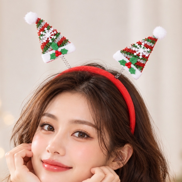 뿅뿅메리 크리스마스 머리띠(트윙클모자)