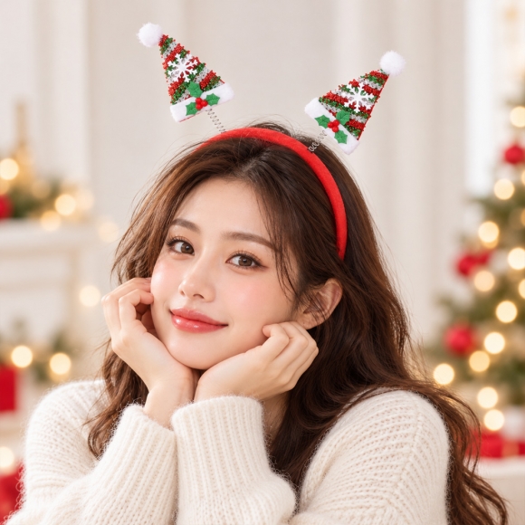 뿅뿅메리 크리스마스 머리띠(트윙클모자)