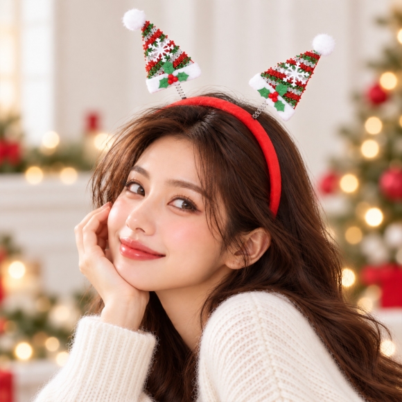 뿅뿅메리 크리스마스 머리띠(트윙클모자)