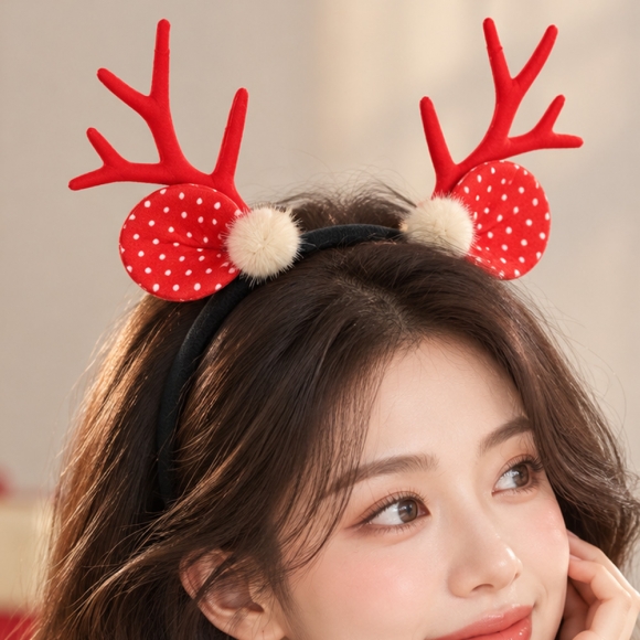 레드도나 사슴뿔 크리스마스 머리띠