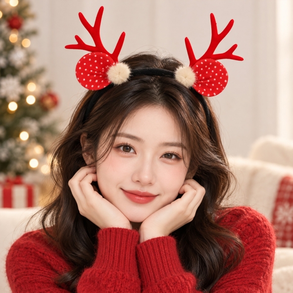 레드도나 사슴뿔 크리스마스 머리띠
