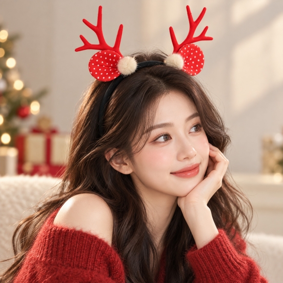 레드도나 사슴뿔 크리스마스 머리띠
