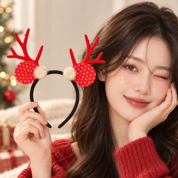레드도나 사슴뿔 크리스마스 머리띠