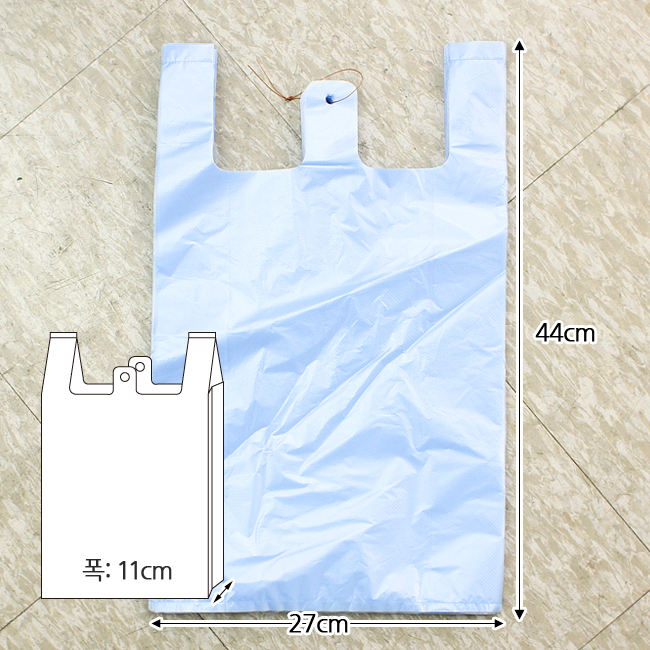 Oce 마트 비닐봉지 플라스틱백 100p 연청색 3호 슈퍼 비닐 포장백 비닐팩