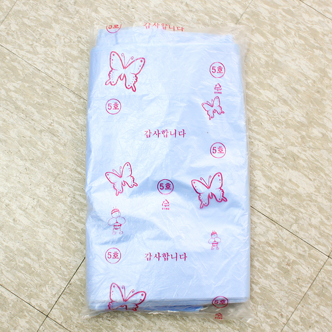 Oce 마트 비닐봉지 플라스틱백 100p 연청색 5호 슈퍼 비닐 비닐백 편의점 비닐 봉투