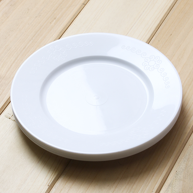 국산 pp 접시 플라스틱 반찬 그릇 20cm 10p 위생 간식 접시 홈파티 다과 그릇 업소용 1회용품