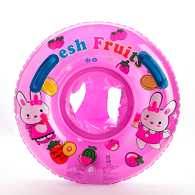 kc 유아 물놀이 용품 5-3세 핸들 튜브 핑크 55cm 비치 보행기 에어 도넛 튜부 원형 물방석