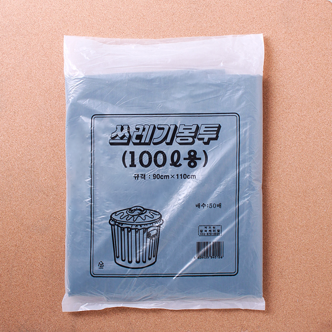 분리수거비닐 100L 쓰레기 봉투 검정 50매 리싸이클 비니루 재활용 분리수거 쓰레기봉지