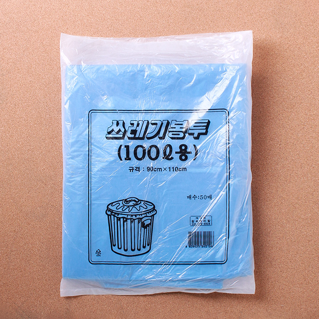 Oce 분리수거비닐 100L 쓰레기 봉투 청색 50매 쓰레기비닐 분리수거함비닐 쓰레기봉지