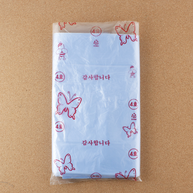 Oce 마트 비닐봉지 플라스틱백 100p 연청색 4호 비닐백 속지 비닐 봉지 포장백
