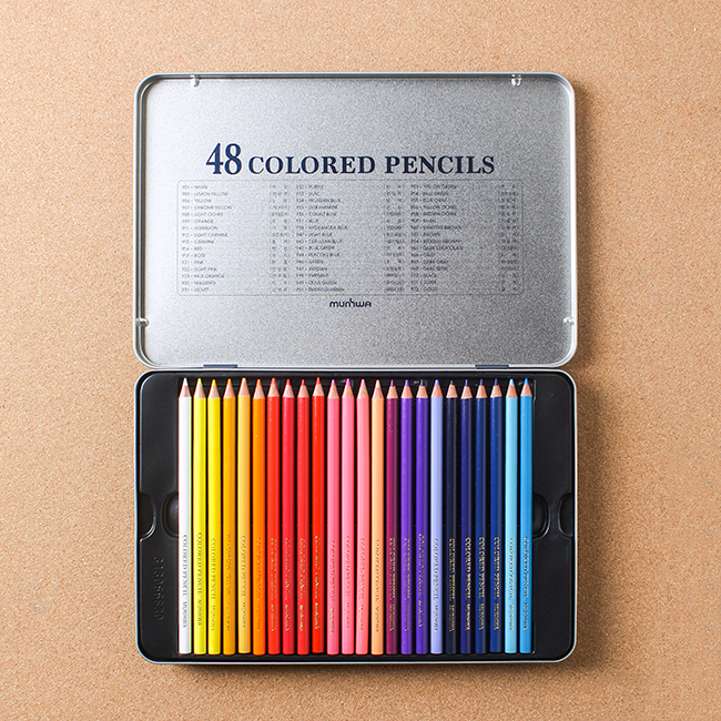 문화 48색 고급 색연필(틴) (28x19.5cm)