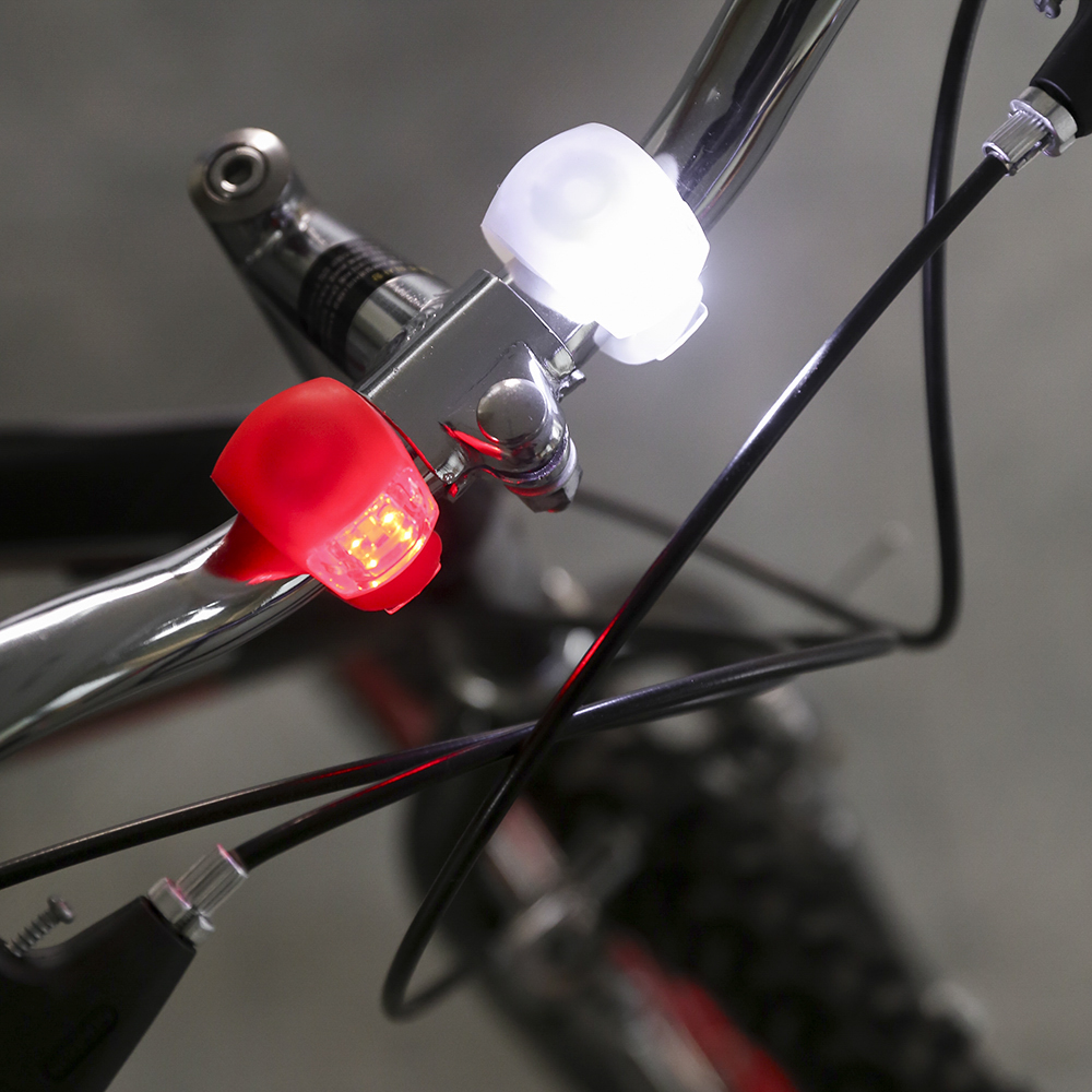실리콘 소형 LED 안전등 자전거 점멸등 2P 레드라이트 밝은후라시 자전거조명