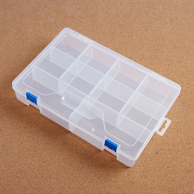 Oce 반투명 칸막이 케이스 가방 빈 잠금 상자 10칸 투명가방 네일파츠문구박스 PVC케이스